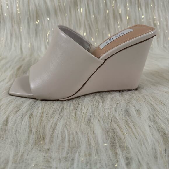 NEW Steven New York Womens Jorry Wedge Slide Sandal Square Toe Vegan Leather 6.5 - Picture 1 of 10